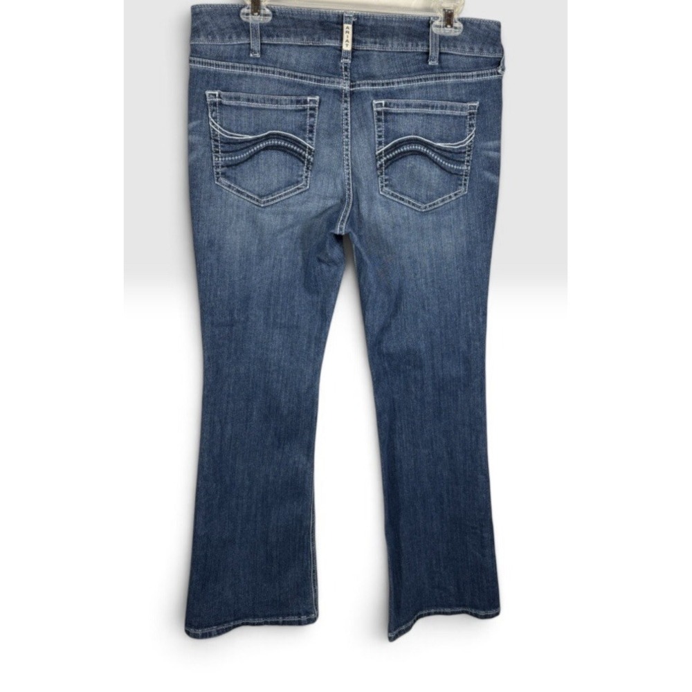 Ariat Women's Real Arrow MR Bootcut Jeans 31 S Mid Rise Stretch Blue Denim -2245 - Picture 3 of 9